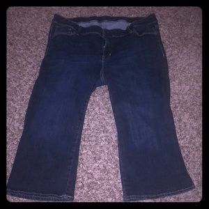 Dark denim capris